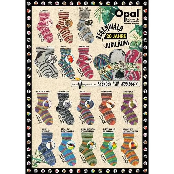 Sock Yarn Opal Yarn Sock 1 Ball = Pair Of Socks Fingering Weight Wool Nylon Blue Green Multicolor Wool Soft Comfy Warm Resistant