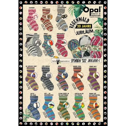 Sock Yarn Opal Yarn Sock 1 Ball = Pair Of Socks Fingering Weight Wool Nylon Blue Green Multicolor Wool Soft Comfy Warm Resistant