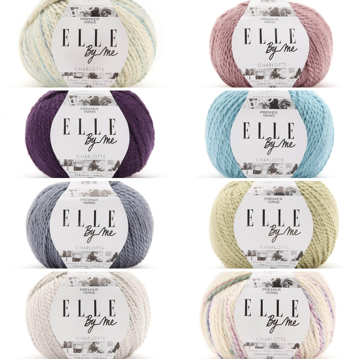 Bulky Yarn Wool Blend Acrylic Perfect for Crochet Blankets Baby Clothes Knitted Hats ELLE by Me Charlotte Premier Beginner Friendly 125g Multicolor 150g Solid
