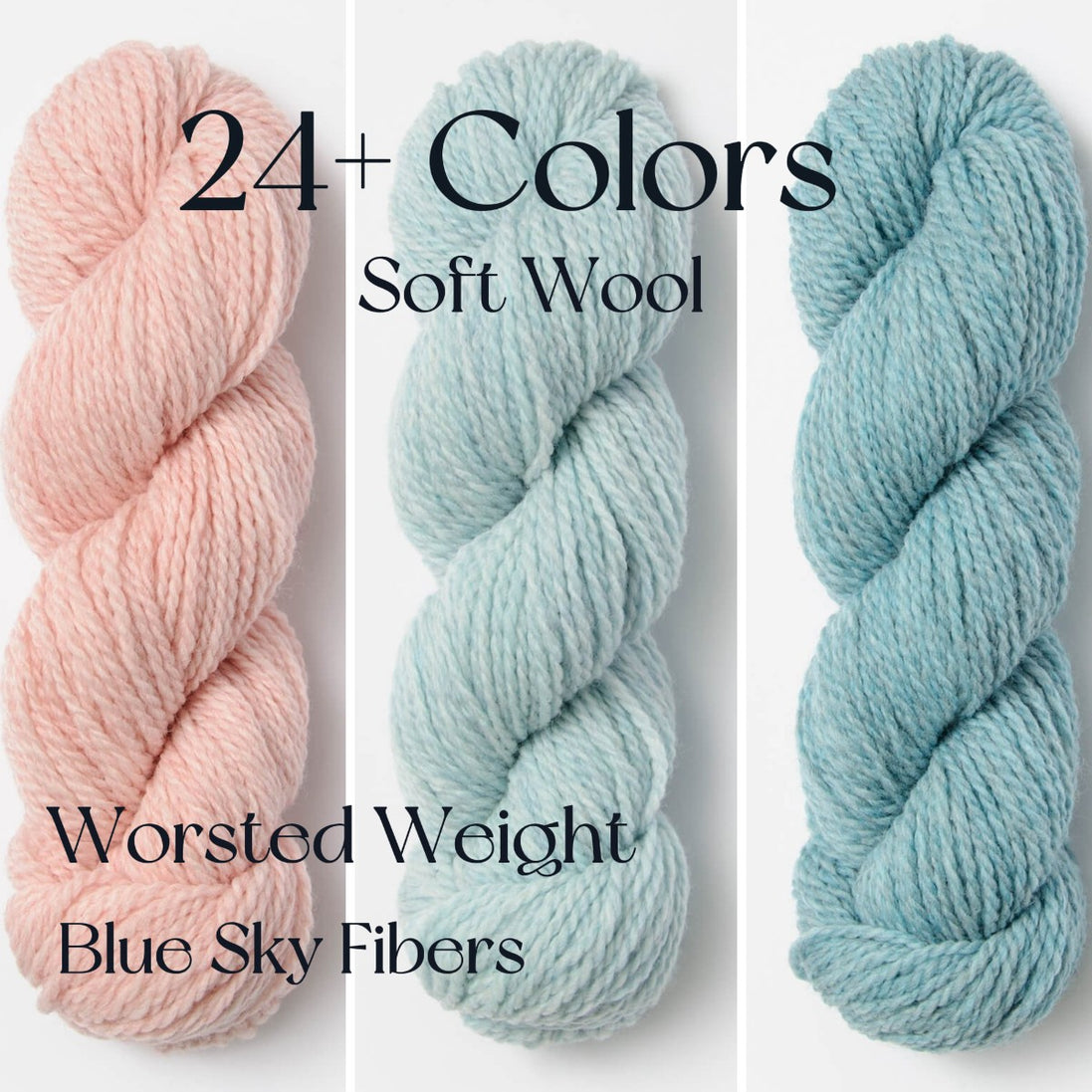 Blue Sky Fibers Woolstok Worsted Yarn 50g 100% Fine Highland Wool Soft Peruvian Wool Yarn with beautiful stitch definition Perfect for sweaters hats scarves colorwork and more