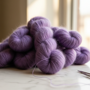 Suri Alpaca Silk Hand Dyed Mohair Alternative Sensitive Skin Option Purple Knit Lace Yarn Halo Tonal Unique Soft One Of A Kind Crochet Wool