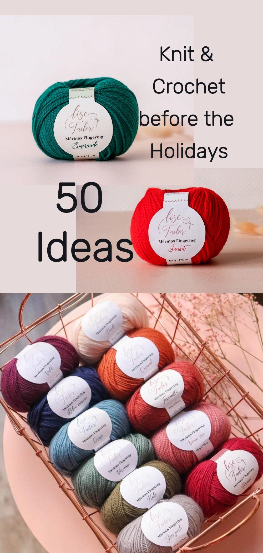 Merino Wool Fingering Yarn by Lise Tailor Autumn Color Knitting Soft Yarn Sensitive Skin Baby Sweater Shawls Hats Scarfs Cowls Mittens Superwash Merino Yarn Made in France