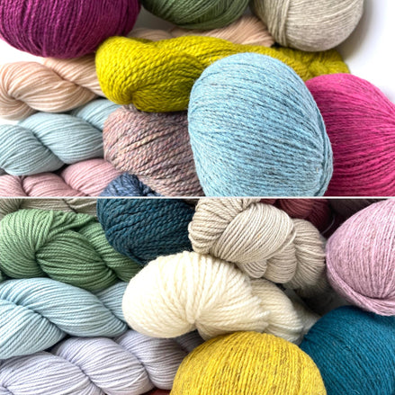 Mystery Yarn 100% Wool Non-Superwash Yarn Mystery Bundle Gift for Knitter Crocheter 250g Fingering Sport Worsted Surprise Curated Gift Bag Natural Fibers
