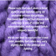 Suri Alpaca Silk Hand Dyed Mohair Alternative Sensitive Skin Option Purple Knit Lace Yarn Halo Tonal Unique Soft One Of A Kind Crochet Wool