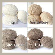 Holst Garn Titicaca Yarn is a Lace Weigh Plump Fluffy Alpaca with Soft Halo Ideal for Mohair Replacement in many colors like Pink Green Red Gray Blue Beige White Purple Brown