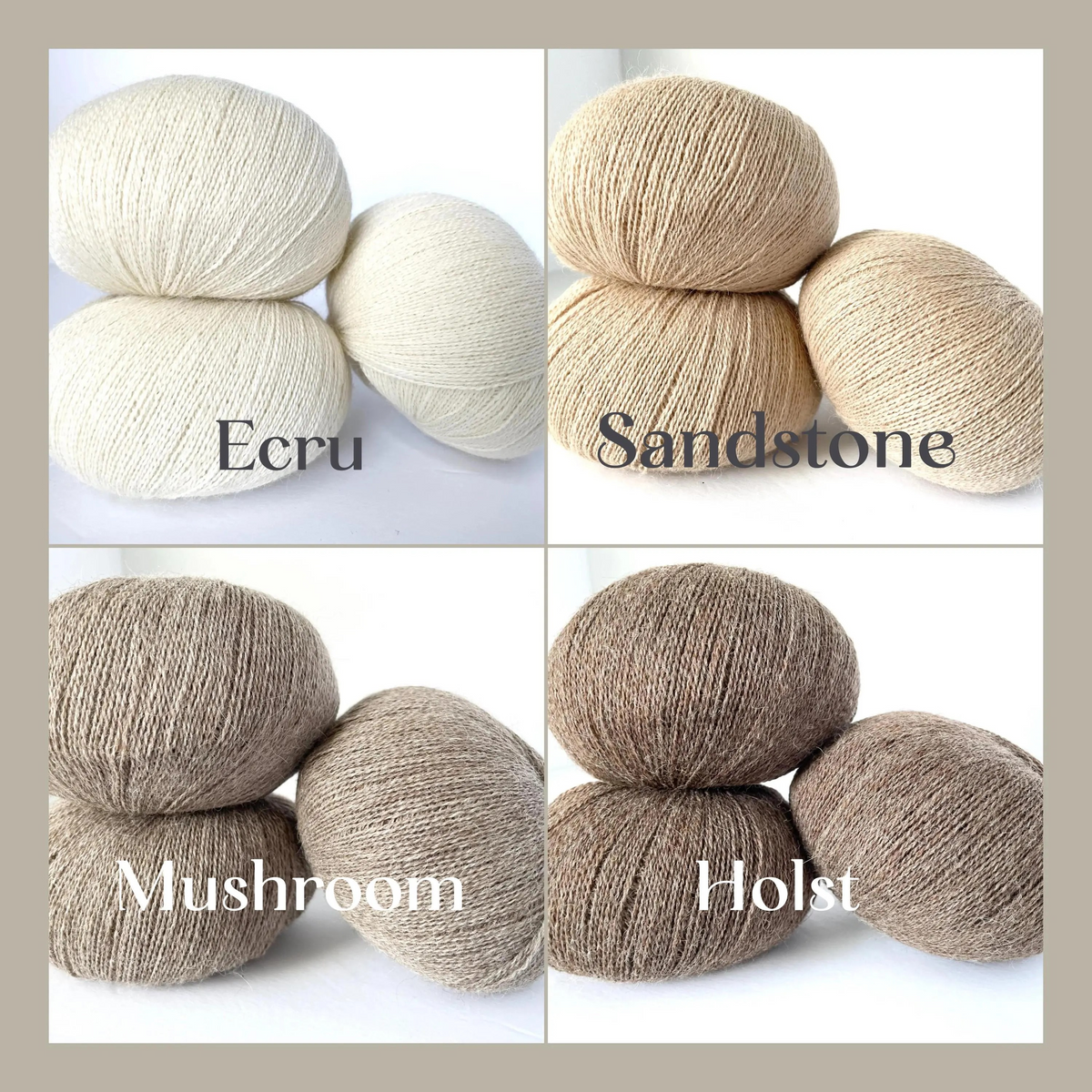 Holst Garn Titicaca Yarn is a Lace Weigh Plump Fluffy Alpaca with Soft Halo Ideal for Mohair Replacement in many colors like Pink Green Red Gray Blue Beige White Purple Brown