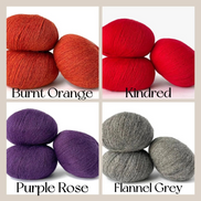 Holst Garn Titicaca Yarn is a Lace Weigh Plump Fluffy Alpaca with Soft Halo Ideal for Mohair Replacement in many colors like Pink Green Red Gray Blue Beige White Purple Brown