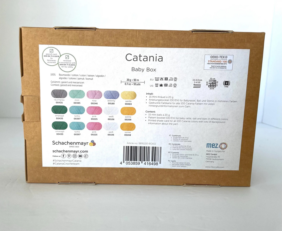 Scheepjes Color Pack Stone Washed Sport Yarn Set Gift Boxes Softfun Cotton Acrylic DK Schachenmayr Catania Baby Box Gift for Crochet Lover and Knitter Beginner Friendly and Holiday Gifting