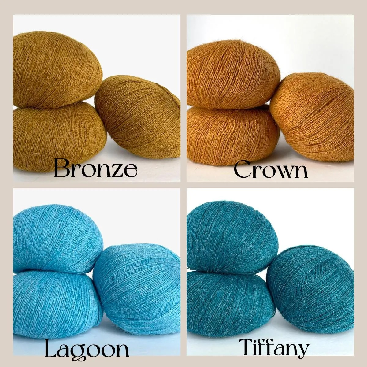 Holst Garn Titicaca Yarn is a Lace Weigh Plump Fluffy Alpaca with Soft Halo Ideal for Mohair Replacement in many colors like Pink Green Red Gray Blue Beige White Purple Brown