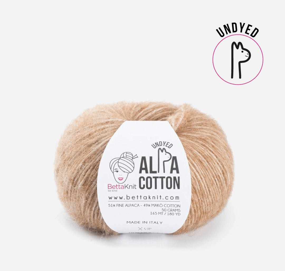 Alpaca Cotton Yarn Airy Blown Yarn Light and Soft Wool Fluffy Yarn for Sweaters Shawls Sport DK Weight Alpa Cotton by BettaKnit Italian Wool