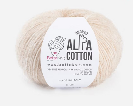 Alpaca Cotton Yarn Airy Blown Yarn Light and Soft Wool Fluffy Yarn for Sweaters Shawls Sport DK Weight Alpa Cotton by BettaKnit Italian Wool