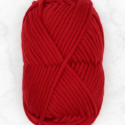 Bulky Weight Yarn 100% Merino Wool Super Bulky Yarn Weight 6 Chunky Natural Wool Yarn for Knitting & Crochet Quick Project Yarn. A skein of chunky red yarn wrapped in a white and red paper label that reads 'World of Wool Chubbs Super Chunky 100% Merino Yarn' on a white marble surface.