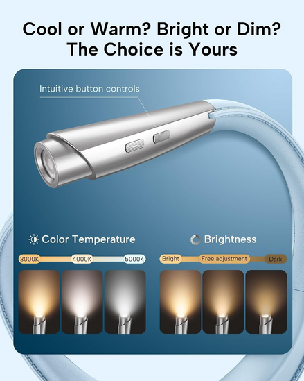 Neck Light Knitting Crochet 3 color adjustable brightness rechargeable LED Lamp