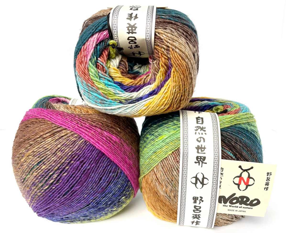 Noro Tsubame Wool Silk Ideal One Skein Project Worsted Weight Oversized Skein 656 Yds Soft Yarn Ideal for Statement Sweater Shawl Shrug Made in Japan