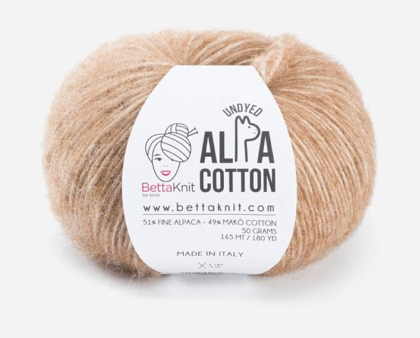 Alpaca Cotton Yarn Airy Blown Yarn Light and Soft Wool Fluffy Yarn for Sweaters Shawls Sport DK Weight Alpa Cotton by BettaKnit Italian Wool