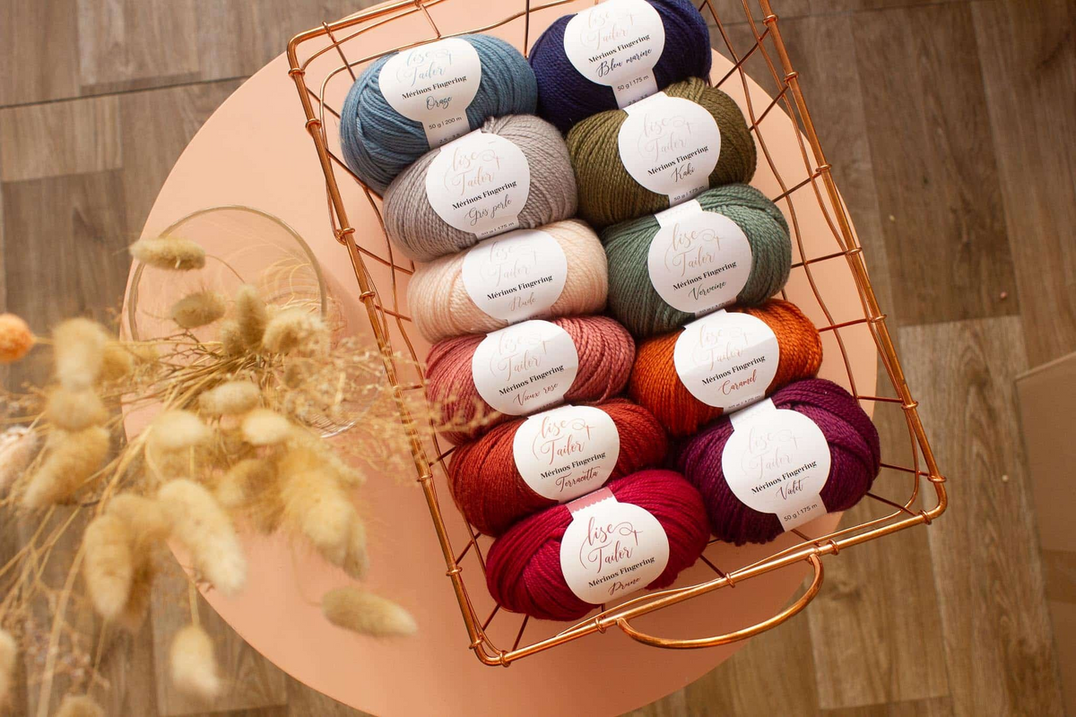Merino Wool Fingering Yarn by Lise Tailor Autumn Color Knitting Soft Yarn Sensitive Skin Baby Sweater Shawls Hats Scarfs Cowls Mittens Superwash Merino Yarn Made in France