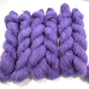 Suri Alpaca Silk Hand Dyed Mohair Alternative Sensitive Skin Option Purple Knit Lace Yarn Halo Tonal Unique Soft One Of A Kind Crochet Wool