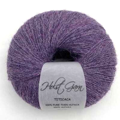 Holst Garn Titicaca Yarn is a Lace Weigh Plump Fluffy Alpaca with Soft Halo Ideal for Mohair Replacement in many colors like Pink Green Red Gray Blue Beige White Purple Brown