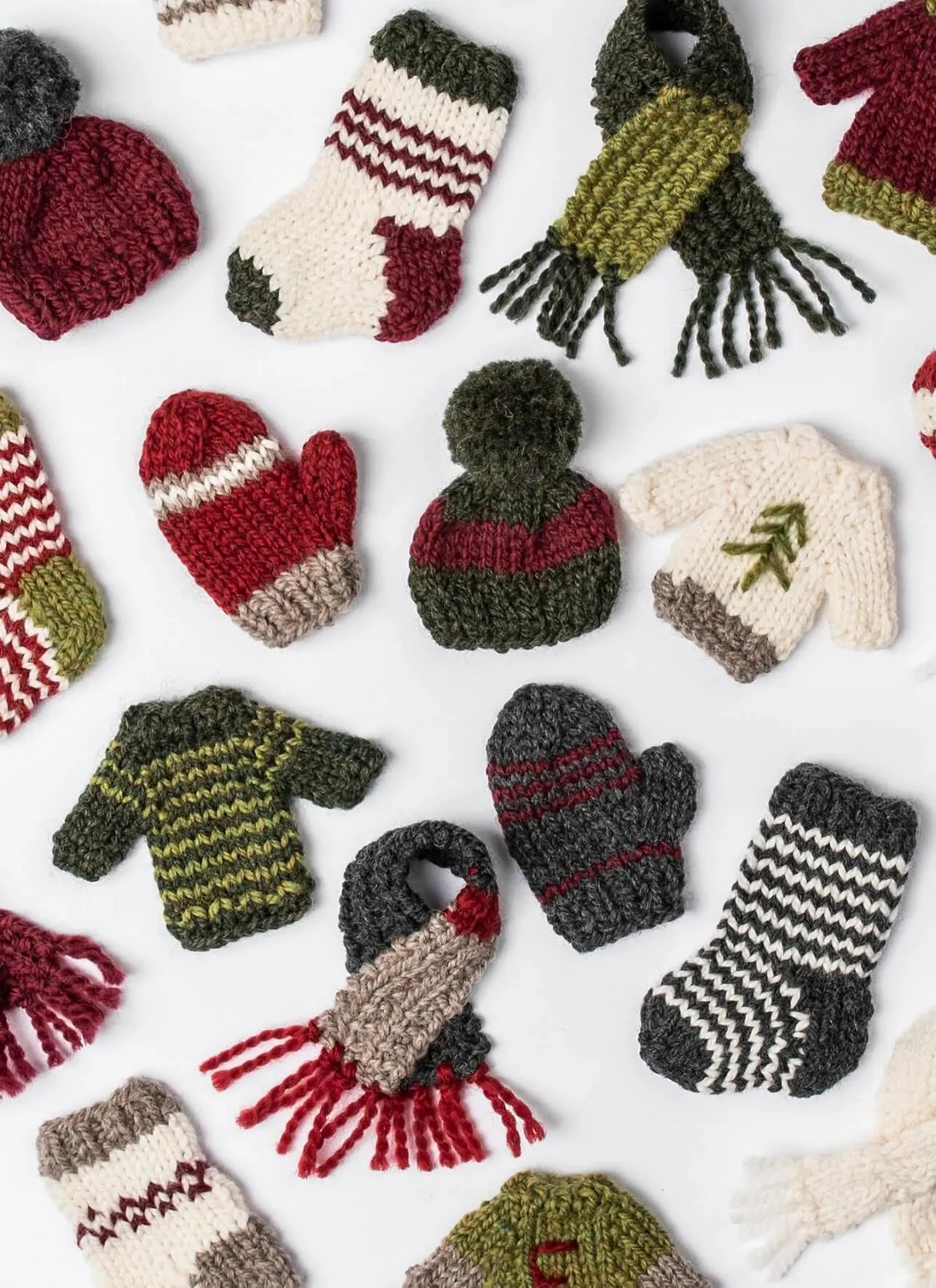 Christmas Yarn Red Green Holiday Cheer Woolstok Bundle Christmas Tree Knit Decor Ornament Garland Holiday Gift Craft Festive Handmade Present Wrapping Accents