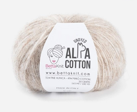 Alpaca Cotton Yarn Airy Blown Yarn Light and Soft Wool Fluffy Yarn for Sweaters Shawls Sport DK Weight Alpa Cotton by BettaKnit Italian Wool