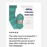 Sock Yarn Opal Yarn Sock 1 Ball = Pair Of Socks Fingering Weight Wool Nylon Blue Green Multicolor Wool Soft Comfy Warm Resistant