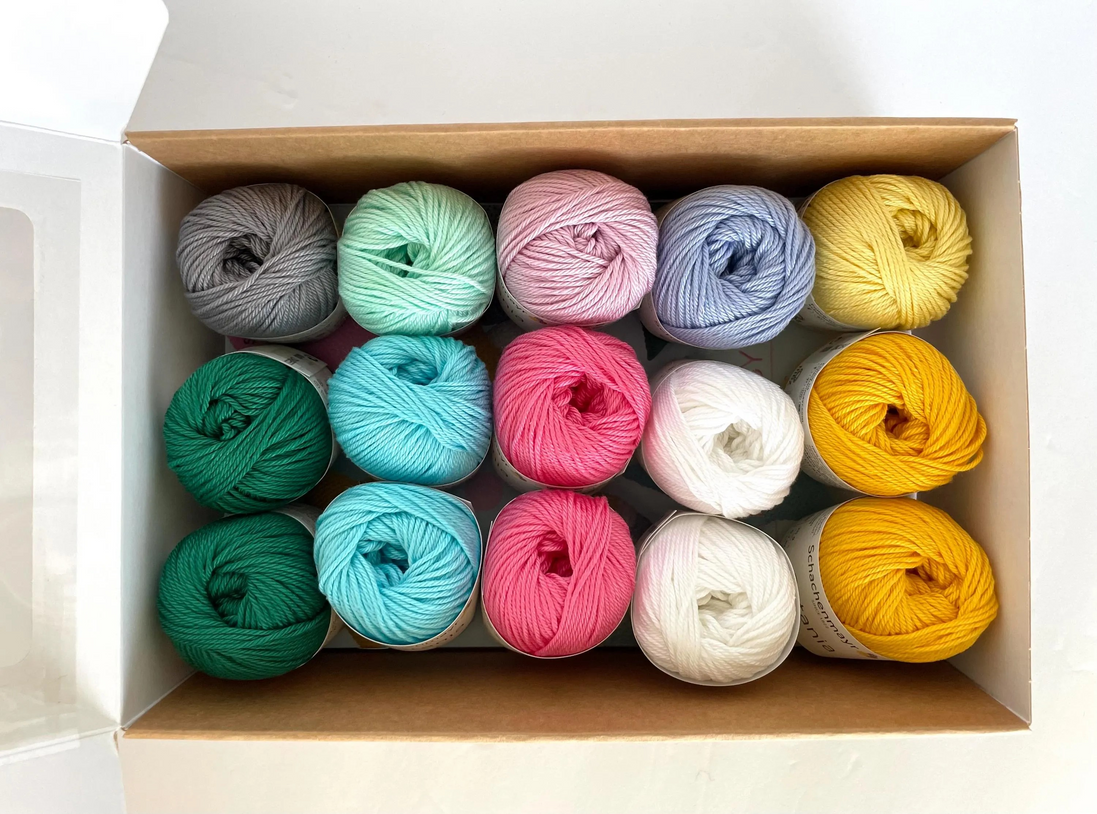 Scheepjes Color Pack Stone Washed Sport Yarn Set Gift Boxes Softfun Cotton Acrylic DK Schachenmayr Catania Baby Box Gift for Crochet Lover and Knitter Beginner Friendly and Holiday Gifting