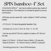 Bamboo Knitting Needle Chiaogoo SPIN 4