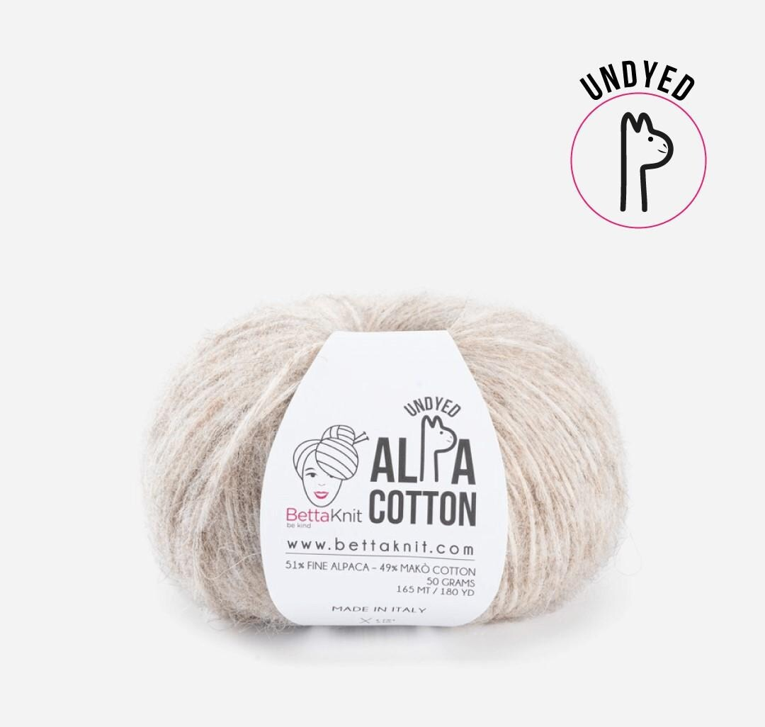 Alpaca Cotton Yarn Airy Blown Yarn Light and Soft Wool Fluffy Yarn for Sweaters Shawls Sport DK Weight Alpa Cotton by BettaKnit Italian Wool