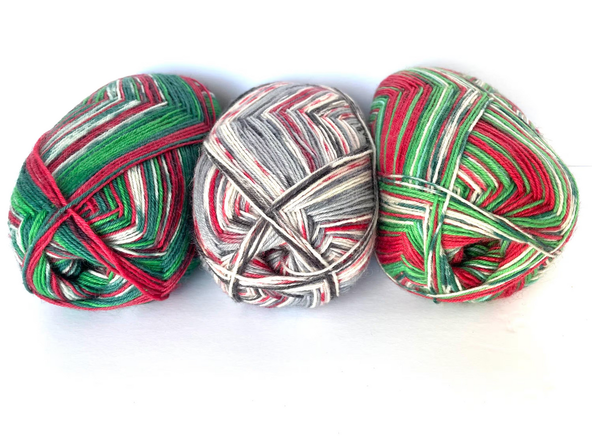 Christmas Sock Yarn Red Green Sock Yarn Super Wash Pink Handmade Sock Thoughtful Gift Ideal for Holiday Gift for Family Friends Boyfriend or Special Someone