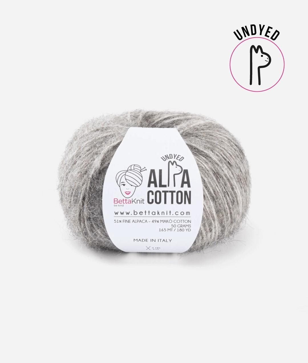 Alpaca Cotton Yarn Airy Blown Yarn Light and Soft Wool Fluffy Yarn for Sweaters Shawls Sport DK Weight Alpa Cotton by BettaKnit Italian Wool