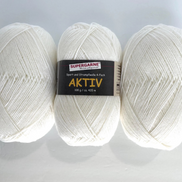 Solid Color Sock Yarn 100gram for Full Sock or Contrast Heel Toe Cuff Leg Gusset Uni Color Aktiv Yarn Fingering White Accent Yarn Complement