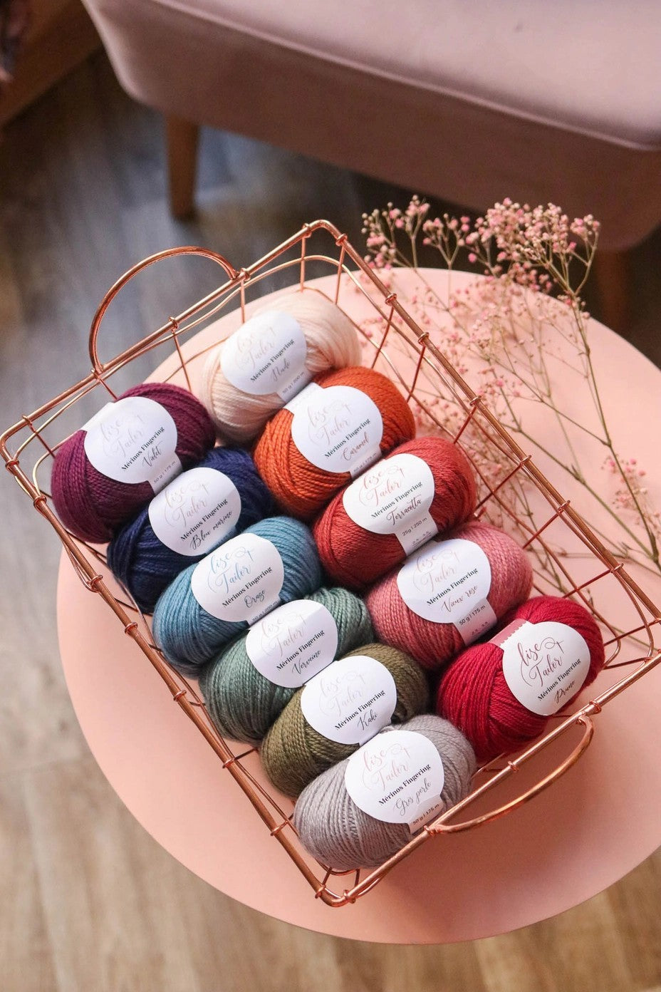 Merino Wool Fingering Yarn by Lise Tailor Autumn Color Knitting Soft Yarn Sensitive Skin Baby Sweater Shawls Hats Scarfs Cowls Mittens Superwash Merino Yarn Made in France