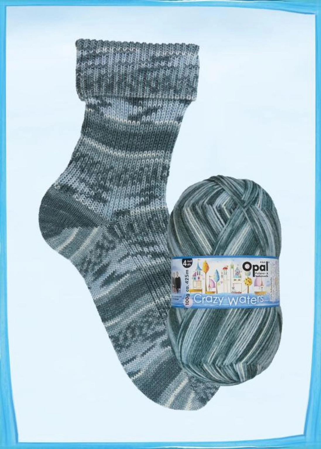 Sock Yarn Opal Wool and Nylon Yarn Sock Fingering Weight for Knitters and Crocheters Multicolor Wool Ideal for Family Holiday Gifts Soft Wool Memory Funny Fruits Crazy Waters Collections