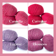 Holst Garn Titicaca Yarn is a Lace Weigh Plump Fluffy Alpaca with Soft Halo Ideal for Mohair Replacement in many colors like Pink Green Red Gray Blue Beige White Purple Brown