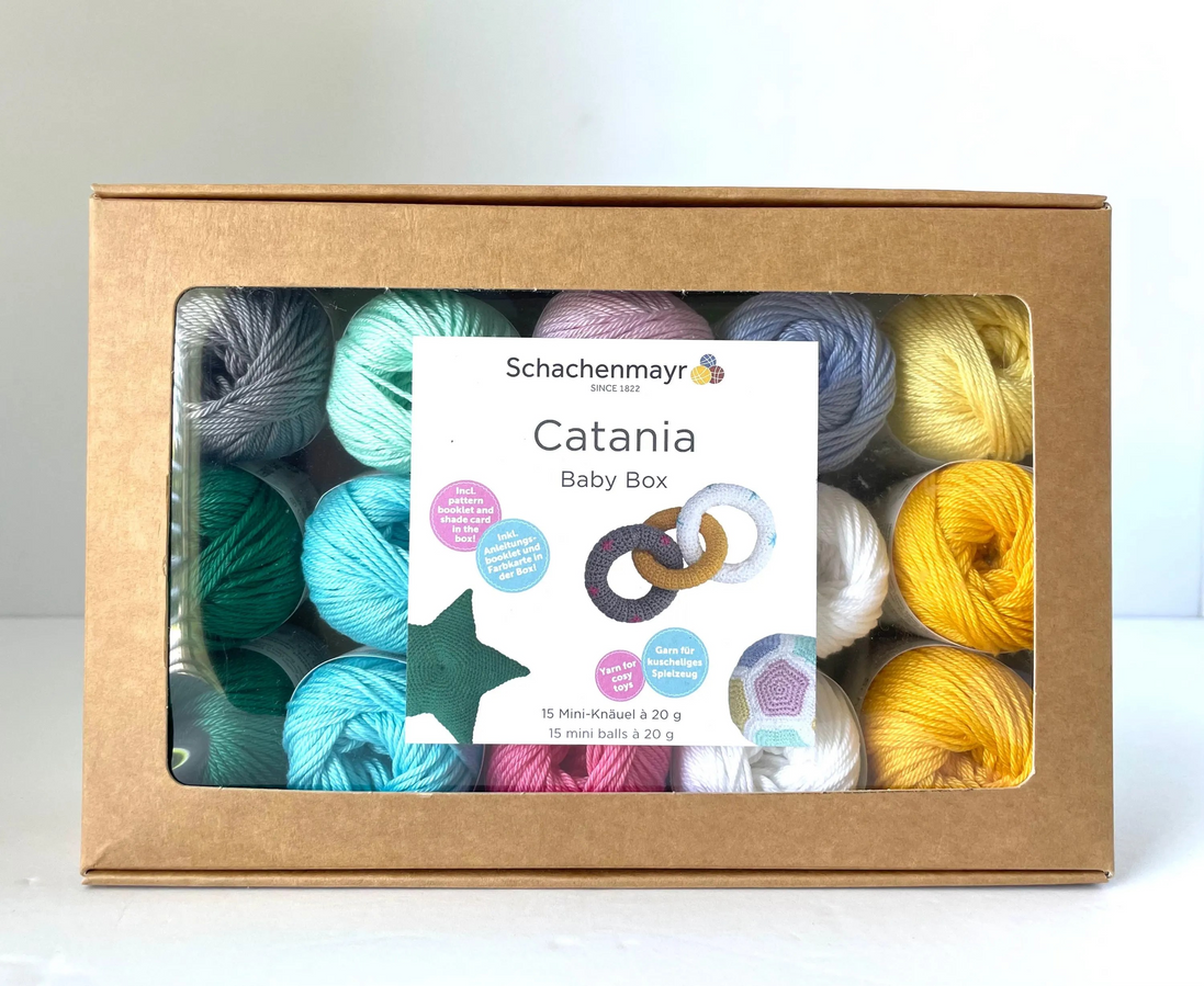 Scheepjes Color Pack Stone Washed Sport Yarn Set Gift Boxes Softfun Cotton Acrylic DK Schachenmayr Catania Baby Box Gift for Crochet Lover and Knitter Beginner Friendly and Holiday Gifting