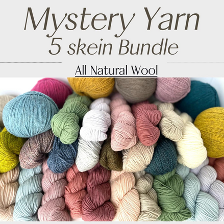 Mystery Yarn 100% Wool Non-Superwash Yarn Mystery Bundle Gift for Knitter Crocheter 250g Fingering Sport Worsted Surprise Curated Gift Bag Natural Fibers