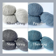Holst Garn Titicaca Yarn is a Lace Weigh Plump Fluffy Alpaca with Soft Halo Ideal for Mohair Replacement in many colors like Pink Green Red Gray Blue Beige White Purple Brown