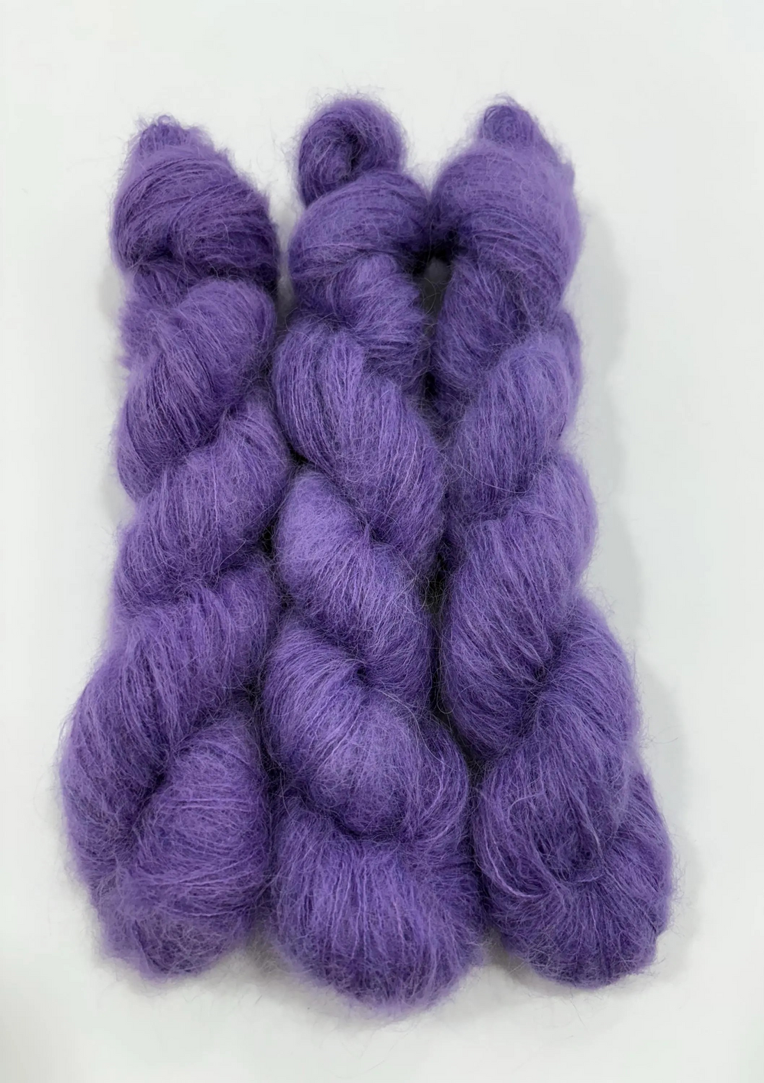 Suri Alpaca Silk Hand Dyed Mohair Alternative Sensitive Skin Option Purple Knit Lace Yarn Halo Tonal Unique Soft One Of A Kind Crochet Wool