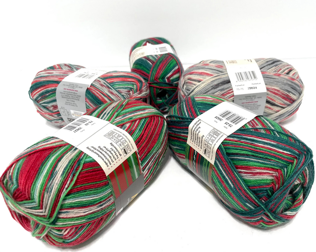 Christmas Sock Yarn Red Green Sock Yarn Super Wash Pink Handmade Sock Thoughtful Gift Ideal for Holiday Gift for Family Friends Boyfriend or Special Someone
