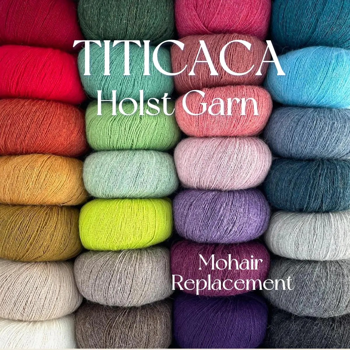 Holst Garn Titicaca Yarn is a Lace Weigh Plump Fluffy Alpaca with Soft Halo Ideal for Mohair Replacement in many colors like Pink Green Red Gray Blue Beige White Purple Brown