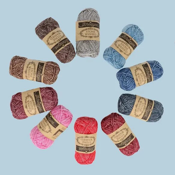 Scheepjes Color Pack Stone Washed Sport Yarn Set Gift Boxes Softfun Cotton Acrylic DK Schachenmayr Catania Baby Box Gift for Crochet Lover and Knitter Beginner Friendly and Holiday Gifting