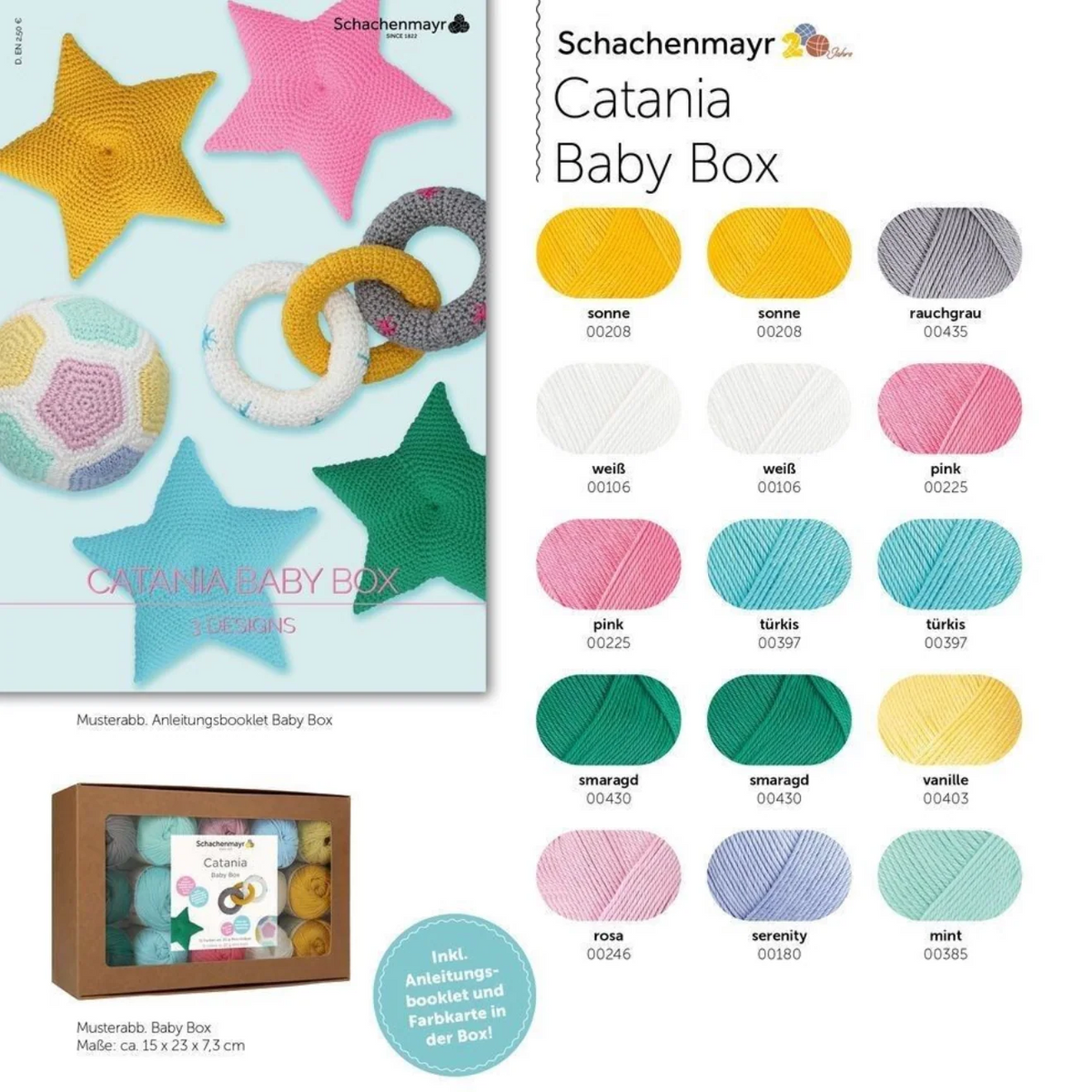 Scheepjes Color Pack Stone Washed Sport Yarn Set Gift Boxes Softfun Cotton Acrylic DK Schachenmayr Catania Baby Box Gift for Crochet Lover and Knitter Beginner Friendly and Holiday Gifting