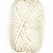 Bulky Weight Yarn 100% Merino Wool Super Bulky Yarn Weight 6 Chunky Natural Wool Yarn for Knitting & Crochet Quick Project Yarn. A single ball of thick, cream-colored yarn photographed from directly above on a clean white background.