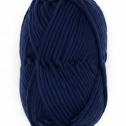 Bulky Weight Yarn 100% Merino Wool Super Bulky Yarn Weight 6 Chunky Natural Wool Yarn for Knitting & Crochet Quick Project Yarn. A skein of chunky navy blue yarn with a red and white label reading 'World of Wool Chubbs' on a white marble background.