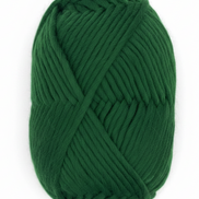 Bulky Weight Yarn 100% Merino Wool Super Bulky Yarn Weight 6 Chunky Natural Wool Yarn for Knitting & Crochet Quick Project Yarn. A ball of dark green Chubbs merino yarn with its red and white paper label, set against a light gray marble background.