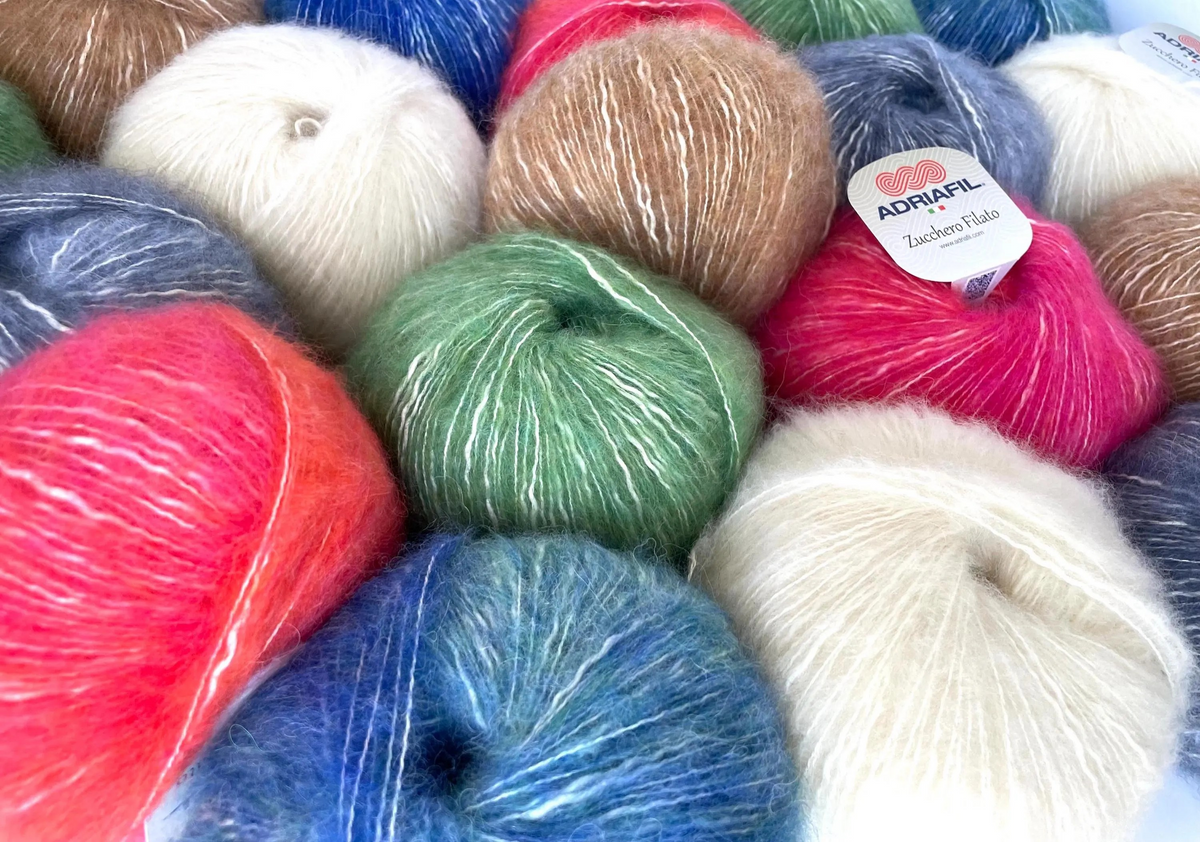 Fluff Yarn Quality Wool Knitting Crochet DK Worsted Bulky Solid Colors and Bicolor Effect Yarn Light Fun Sweater Posh Casual Cardigan Gift Knit Project Crochet Garment Zucchero Filato by Adriafil